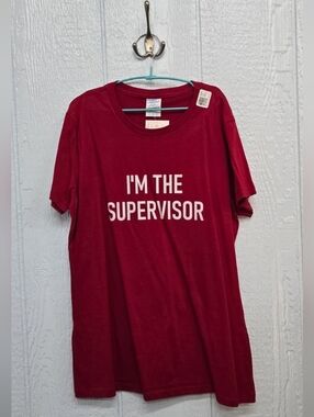 NWOT Medium I'm The Supervisor Red Graphic Tee